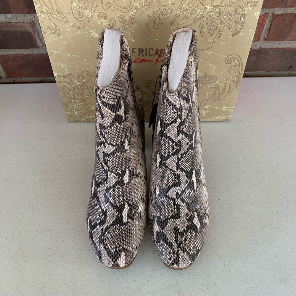 American Rag Women’s Hayes Snake Print Leather Block Heel Ankle Boots US 9 M - Picture 3 of 8
